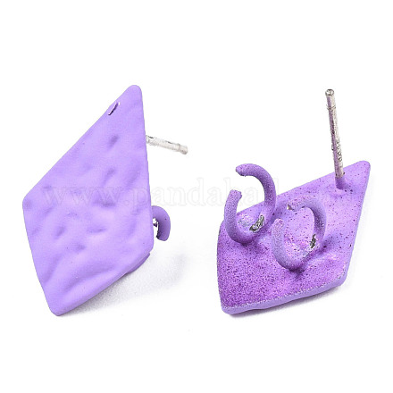 Spray Painted Iron Stud Earring Findings IFIN-N008-013B-1