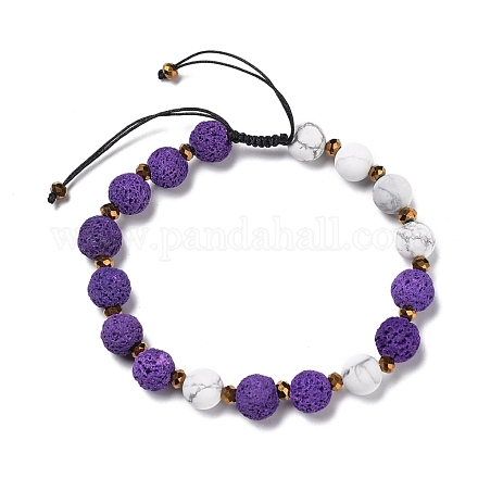 Verstellbare Nylonschnur geflochtenen Perlen Armbänder BJEW-JB05318-03-1
