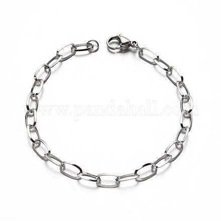 Bracelets avec chaîne de câble en 304 acier inoxydable BJEW-M125-12P-1