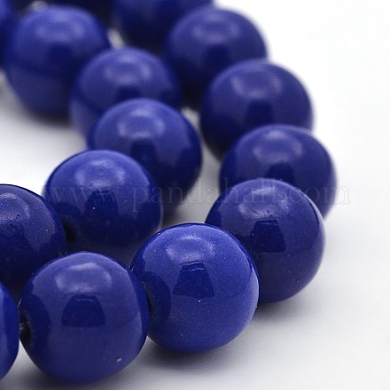 Synthetic Lapis Lazuli Round Bead Strands G-M169-8mm-01-1