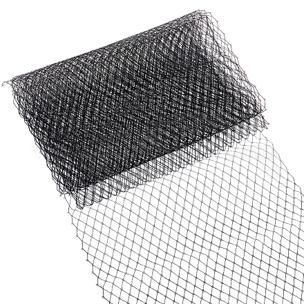 ナイロンガーゼ  ベール帽子飾りアクセサリー  ブラック  250x0.3mm FIND-WH0126-251A-1