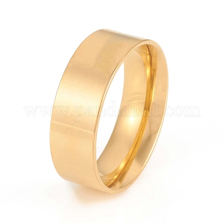 201 Stainless Steel Flat Plain Band Rings RJEW-G106-8mm-12-G-1