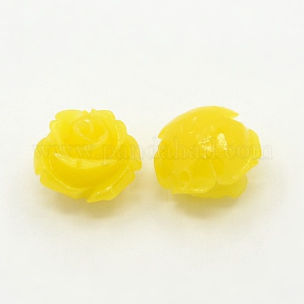 Synthetic Coral 3D Flower Rose Beads CORA-A006-12mm-060-1
