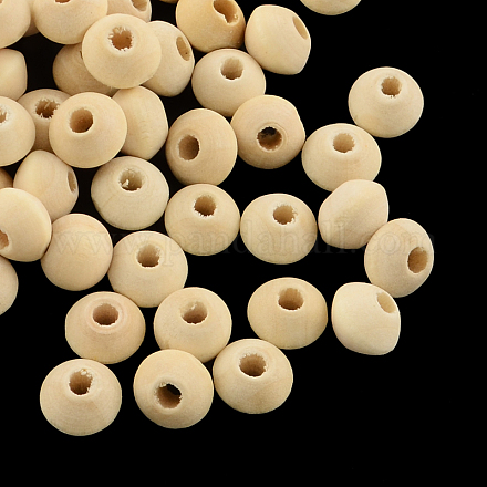 Perles rondelles en bois naturel non teintes X-WOOD-R253-11-LF-1