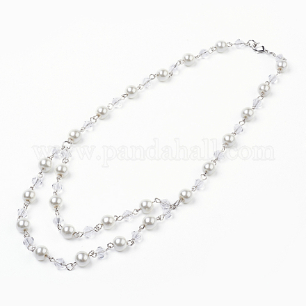 Glasperlenkorne Tiered Halsketten NJEW-JN01977-01-1