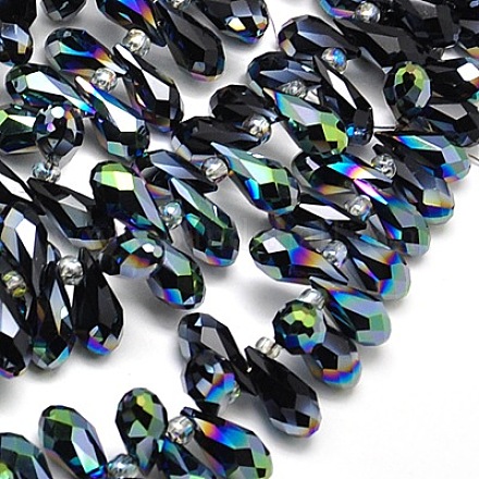 Chapelets de perles en verre électroplaqué EGLA-A001-6x12mm-H25-1