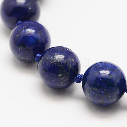 Dyed Round Natural Lapis Lazuli Beads Strands G-K082-8mm-1