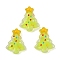 Glass Enamel Beads, Christmas Trees, Champagne Yellow, 18x15x7mm, Hole: 1.2mm