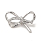 Brass Micro Pave Cubic Zirconia Pendants, Bowknot, Platinum, 23.5x15x7mm, Hole: 2.5x1mm