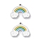 304 Stainless Steel Charms, with Enamel, Cloud & Rainbow Charm, Stainless Steel Color, 11x14.5x1.5mm, Hole: 1mm