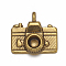 Alloy Pendants, Lead Free and Cadmium Free, Camera, Antique Golden, Size: about 13mm long, 13mm wide, 5mm thick, hole: 2mm
