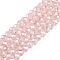 Electroplate Glass Beads Strands, AB Color Plated, Faceted, Rondelle, Pink, 10x8mm, Hole: 1mm, about 60~61pcs/strand, 46~48cm