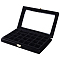 Lint Boxes, with Clad Plate, Jewelry Display Wedding Packaging Storage Case Organizer, Rectangle, Black, 24.2x15.2x3.4cm