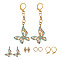 DIY Earring Making, with DIY Brass Micro Pave Cubic Zirconia Pendants, Brass Leverback Earring Findings and Brass Cubic Zirconia Links, Golden, 12x10cm