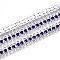 Iron Rhinestone Cup Chains, with Spool, Silver, Medium Blue, 8.5x3mm, about 14.99 Feet(4.57m)/Roll
