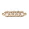 Rack Plating Brass Micro Pave Clear Cubic Zirconia 5 Rings Connector Charms, Cadmium Free & Lead Free, Real 18K Gold Plated, 8x32x2mm, Hole: 1.5mm