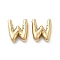 304 Stainless Steel Pendants, Real 14K Gold Plated, Ion Plating(IP), Balloon Letter Charm, Letter W, 19.5x15.5x5mm, Hole: 2mm