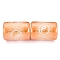 Electroplate Glass Beads, Column with Ying-yang Pattern, Light Salmon, 11.5~12x8~8.5mm, Hole: 1.2~1.4mm