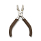 (Defective Closeout Sale: Cover is Yellowing) Steel Jewelry Pliers, Flat Nose Plier, with Plastic Handle & Jaw Cover, Coconut Brown, 12.5x8.5x1.1cm