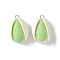 Opaque Resin Pendants, Pistachio Charms, with Platinum Plated Iron Loops, Light Green, 24x15x10.5mm, Hole: 2mm