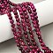 Natural Tiger Eye Beads Strands, Dyed, Round, Deep Pink, 8.5mm, Hole: 1.2mm, about 46~48pcs/strand, 14.76''(37.5cm)