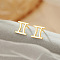 925 Sterling Silver Stud Earrings, Golden, Gemini, 10x10mm