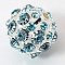 Brass Rhinestone Beads, Grade A, Round, Sky Blue, 20mm, Hole: 2.5mm