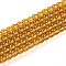 Transparent Glass Beads Strands, Round, Goldenrod, 4~4.5mm, Hole: 0.7mm, about 101~102pcs/strand, 14.96~15.16''(38~38.5cm)
