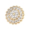 304 Stainless Steel Cuff Open Rings, Round, Statement Rings, Ion Plating(IP), Golden & Stainless Steel Color, 25mm, Inner Diameter: 17mm