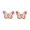 304 Stainless Steel Enamel Beads, Butterfly, Ion Plating(IP), Real 18K Gold Plated, 13.5x19.5x4mm, Hole: 1.5mm