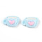 Opaque Resin Cabochons, Coffee with Heart, Light Sky Blue, 13.5~14.5x20x7.5mm