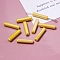 Electroplate Glass Beads, Faceted, Rectangle, Gold, 19.5~20x4x4mm, Hole: 1mm