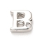 Rack Plating Brass Cubic Zirconia Beads, for Personalized Name Necklaces Making, Long-Lasting Plated, Lead Free & Cadmium Free, Alphabet, Letter B, 12x12.5x4.5mm, Hole: 2.7mm