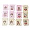 12Pcs 12 Styles Valentine's Day Printed Rectangle Burlap Cloth Packing Pouches, Drawstring Bags, Bear, 13.9x9.8x0.3cm, 1pc/style