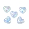 UV Plating Acrylic Cabochons, Iridescent, Heart, Light Sky Blue, 11.5~12x12~12.5x4mm