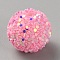 Opaque Acrylic Beads, Round, Pearl Pink, 15.5x14.5mm, Hole: 2.3mm