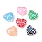 Transparent Glass Enamel Beads, Heart, Mixed Color, 19.5x21x8.5mm, Hole: 1.2mm