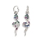 Brass Micro Pave Cubic Zirconia Charms, Snake Charms, with Jump Ring, Platinum, 17x5x3mm, Hole: 3.5mm