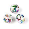 Ocean Theme Printed Opaque Acrylic Beads, Round, AB Color, Sea Horse, 15.9mm, Hole: 2.8mm