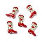 Boot Baking Paint Glass Enamel Beads, Heart, 23x16.5~17x7.5~8.5mm, Hole: 0.8~1.2mm