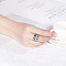 Roman Numerals 304 Stainless Steel & Crystal Rhinestone & Natural Shell Finger Rings, Stainless Steel Color, US Size 7(17.3mm)