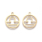 201 Stainless Steel Pendants, Manual Polishing, Ring with Twelve Constellations, Golden, Libra, 18x16x1.5mm, Hole: 1.6mm
