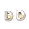 Brass Beads, Platinum & Golden, Letter D, 10.5x9x7.5mm, Hole: 5x4mm