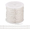 Brass Coated Iron Flat Cable Chains, Soldered, with Spool, Flat Oval, Silver, 2.5x2x0.3mm, about 32.81 Feet(10m)/Roll