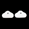 PVC Cabochons, Rubberized, Cloud, White, 18x28x9.5mm