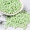6/0 Glass Seed Beads, Opaque Colours Luster, Teardrop, Pale Green, 4.5~5x4x3~3.5mm, Hole: 0.9mm, about 5625Pcs/Pound