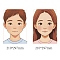 Plastic Makeup Painting Practice Board, Reusable Face Painting Exercise Template, Rectangle with Boy & Girls Pattern, Mixed Color, 29.7x21cm, 2pcs/set