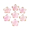 Transparent Acrylic Bead Caps, with Golden Edge, Flower, Pink, 23.5x1.5mm, Hole: 1.5mm, about 962pcs/500g