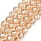 Electroplate Transparent Glass Beads Strands, Rondelle, Faceted, Faceted, PeachPuff, 7.5~8x6.5~7mm, Hole: 1.2mm, about 70pcs/strand, 19.29~19.37''(49~49.2cm)
