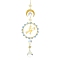 Brass Cable Chains Witch Pendant Decorations, Brass and Stainless Steel Link Connectors, with Glass Pendant, for Home Decorations, Golden, 305mm